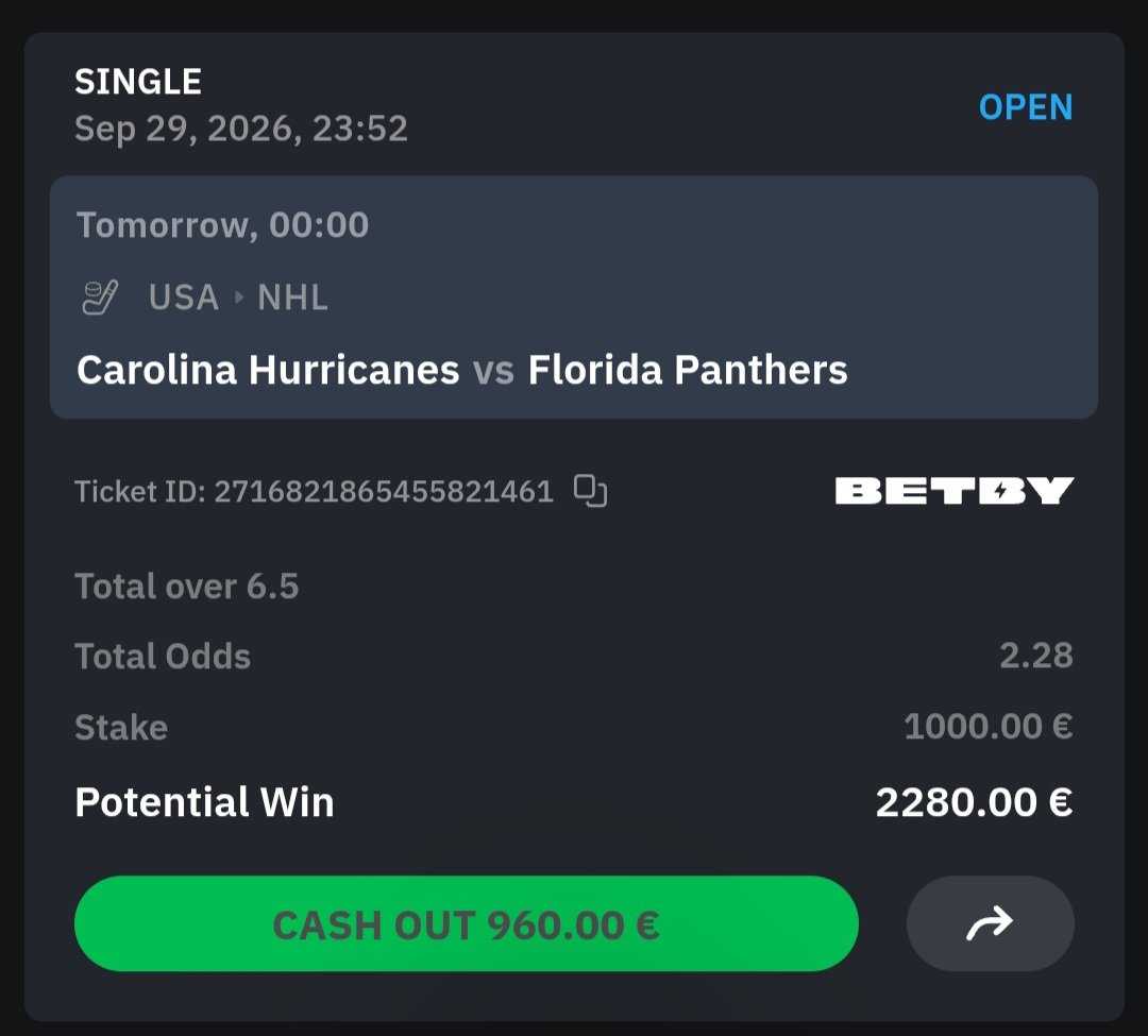 Hamsik_Bets's tweet photo. 🏒 NHL
👉🇺🇸 Carolina Hurricanes vs Florida Panthers
over 6.5 goals https://t.co/RN1hkJBvkV