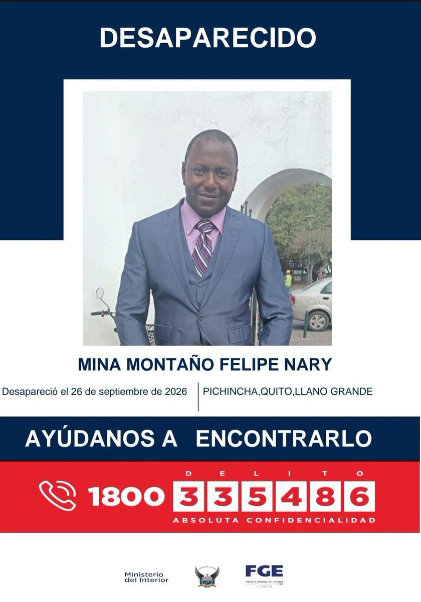 CEDOCUT's tweet photo. #𝗨𝗥𝗚𝗘𝗡𝗧𝗘 |  𝗔𝗬𝗨́𝗗𝗔𝗡𝗢𝗦 𝗔 𝗘𝗡𝗖𝗢𝗡𝗧𝗥𝗔𝗥𝗟𝗢
Nuestro compañero dirigente sindical 𝗠𝗶𝗻𝗮 𝗠𝗼𝗻𝘁𝗮𝗻̃𝗼 𝗙𝗲𝗹𝗶𝗽𝗲 𝗡𝗮𝗿𝘆, desapareció el 𝟮𝟲 𝗱𝗲 𝘀𝗲𝗽𝘁𝗶𝗲𝗺𝗯𝗿𝗲 𝗱𝗲 𝟮𝟬𝟮𝟲 𝗲𝗻 𝗟𝗹𝗮𝗻𝗼 𝗚𝗿𝗮𝗻𝗱𝗲, 𝗤𝘂𝗶𝘁𝗼, 𝗣𝗶𝗰𝗵𝗶𝗻𝗰𝗵𝗮. https://t.co/zSsdy1YEI6