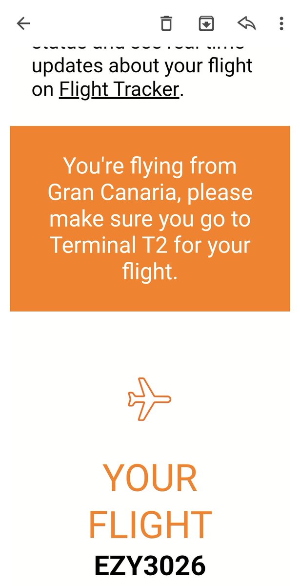 RichardBHodson's tweet photo. Hey @easyJet.
You just sent me this email.
Gran Canaria Airport (LPA) only has one terminal. It certainly doesn't have one called Terminal T2.
Why are you confusing your customers like this? https://t.co/VgGMMqj20I
