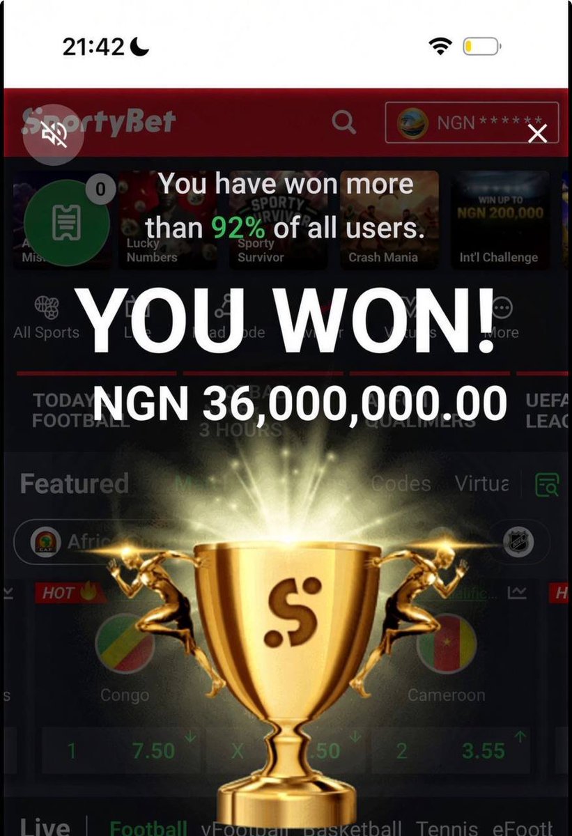 MrBankSure1dts's tweet photo. Boom again   jorr  36 million naira live game won 🏆 

Send me win slips https://t.co/FFWp4r66yK