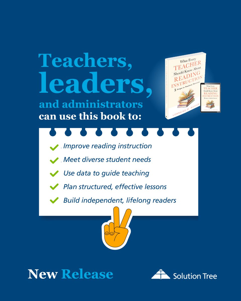 SolutionTree's tweet photo. Strong readers aren’t built by chance. 📚

Teachers, discover practical strategies to meet student needs, strengthen instruction, and grow independent readers.

👉 https://t.co/xzaETxeUY7

#ReadingInstruction #TeacherResources #LiteracyEducation https://t.co/r1DBT9oa44