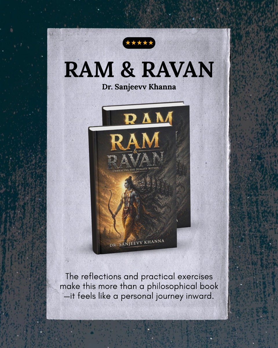 thereviewu5224's tweet photo. We all have a side that seeks balance—and a side that struggles with ego, desire, and conflict.
Dr. Sanjeev Khanna's Ram & Ravan: Embracing the Duality Within explores this human contradiction through the symbolic relationship between Ram and Ravan.
#InnerGrowth #RamAndRavan https://t.co/GQEb42Jeed