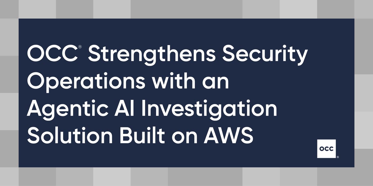 OptionsClearing's tweet photo. OCC has launched the "SOC Agent" — an AI-powered security investigation agent built with Amazon Web Services' Amazon Bedrock. Learn more: https://t.co/ENP4eF0krF https://t.co/ggOMXrvo8r