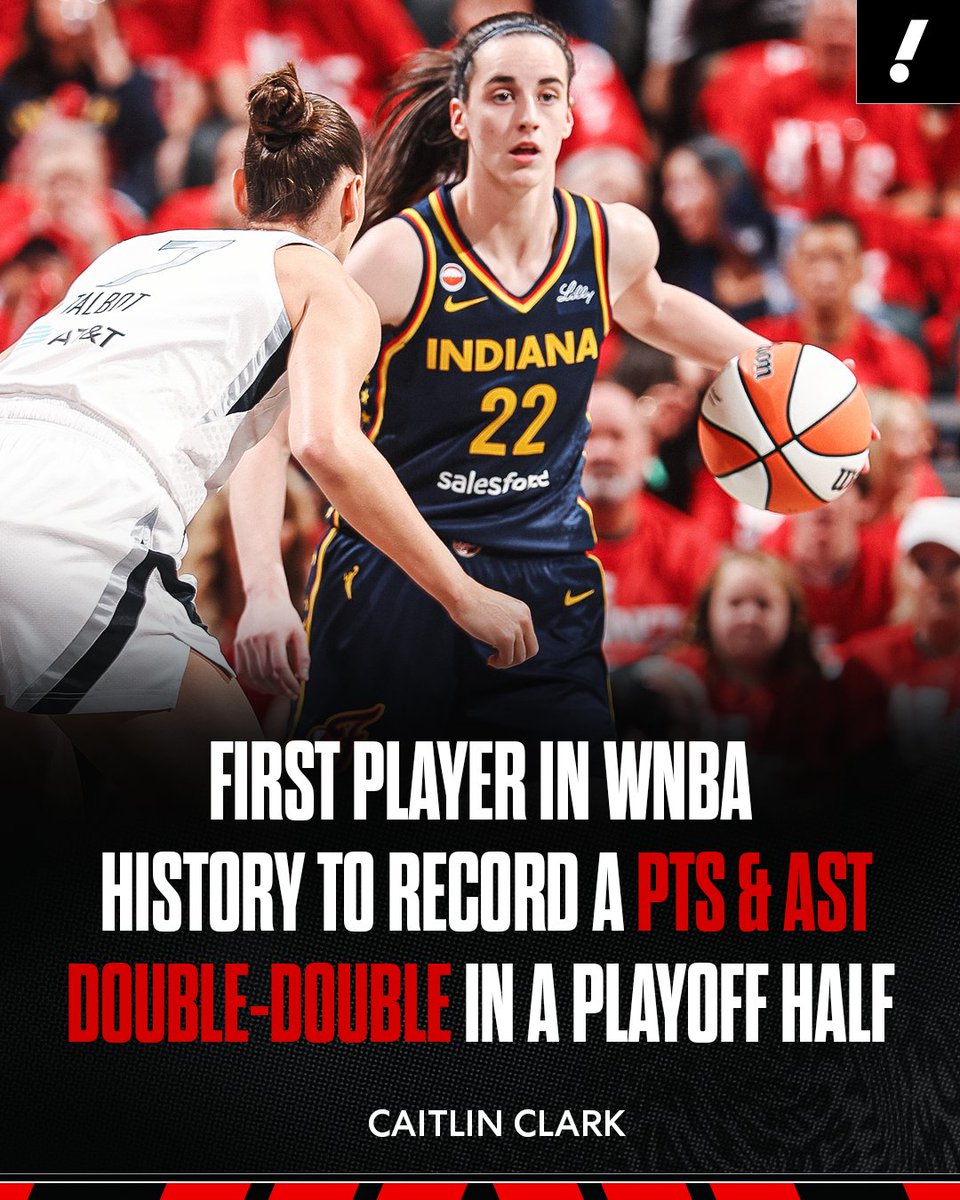 YahooSports's tweet photo. Caitlin Clark only needed one half to make WNBA history with 14 points and 11 assists 🤯 https://t.co/enskIr091H