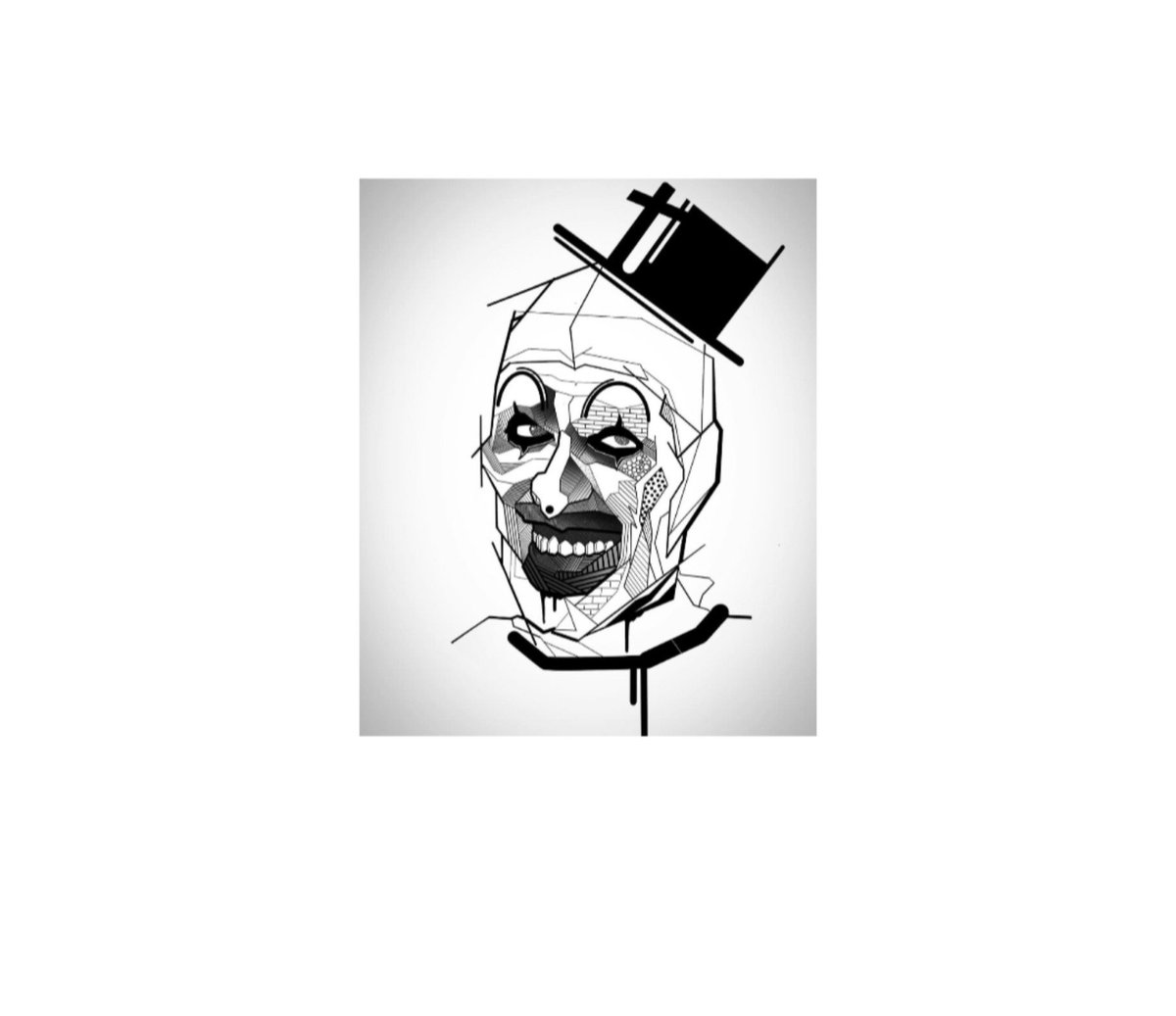 ArttheClownart's tweet photo. Stunning Art the Clown piece from 2024 by littleouchie on IG!

#arttheclown
#terrifier
#arttheclownfanart
#terrifierart
#arttheclowntattoo https://t.co/j0hwucSGbs