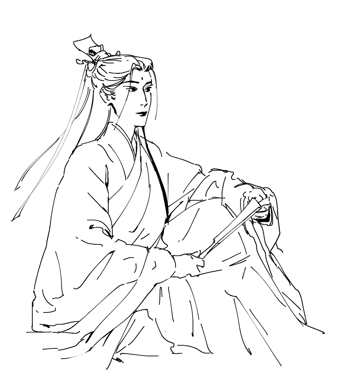 withoutzeuzey's tweet photo. shen qingqiu sketch from a while ago https://t.co/GOmdDa359Q