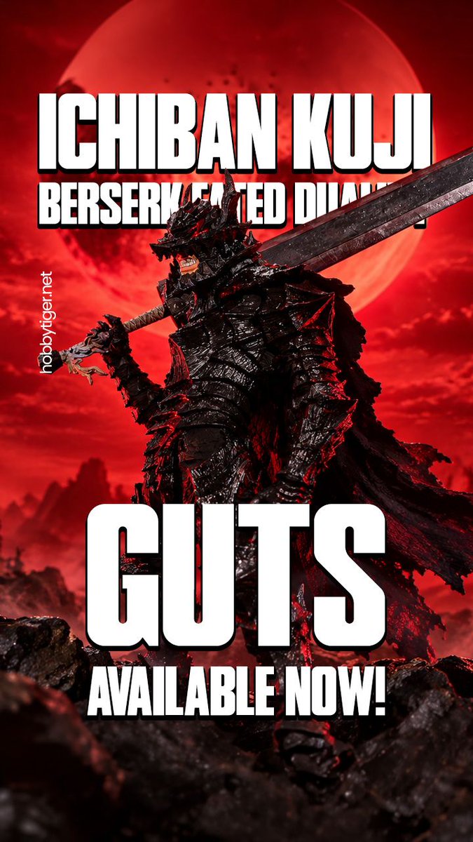 HobbyTigerJapan's tweet photo. Helmet sealed and red eyes burning, Guts takes on the beast-like silhouette of the Berserker Armor in this MASTERLISE B Prize. Available now at HobbyTiger, ready to ship from Japan🚀 

https://t.co/tzpUdEoDWO https://t.co/LM7UjCAL83