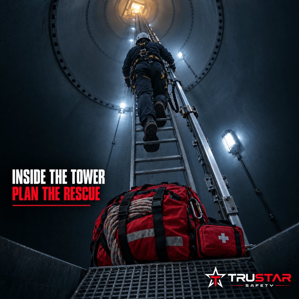 trustarsafety's tweet photo. A worker died after a fall inside a wind turbine in Quebec on Sept 27. Cause under investigation. If your crews climb, who brings a hurt worker down, and have they practised it? #FallProtection https://t.co/2Lt6Z7q5Yb