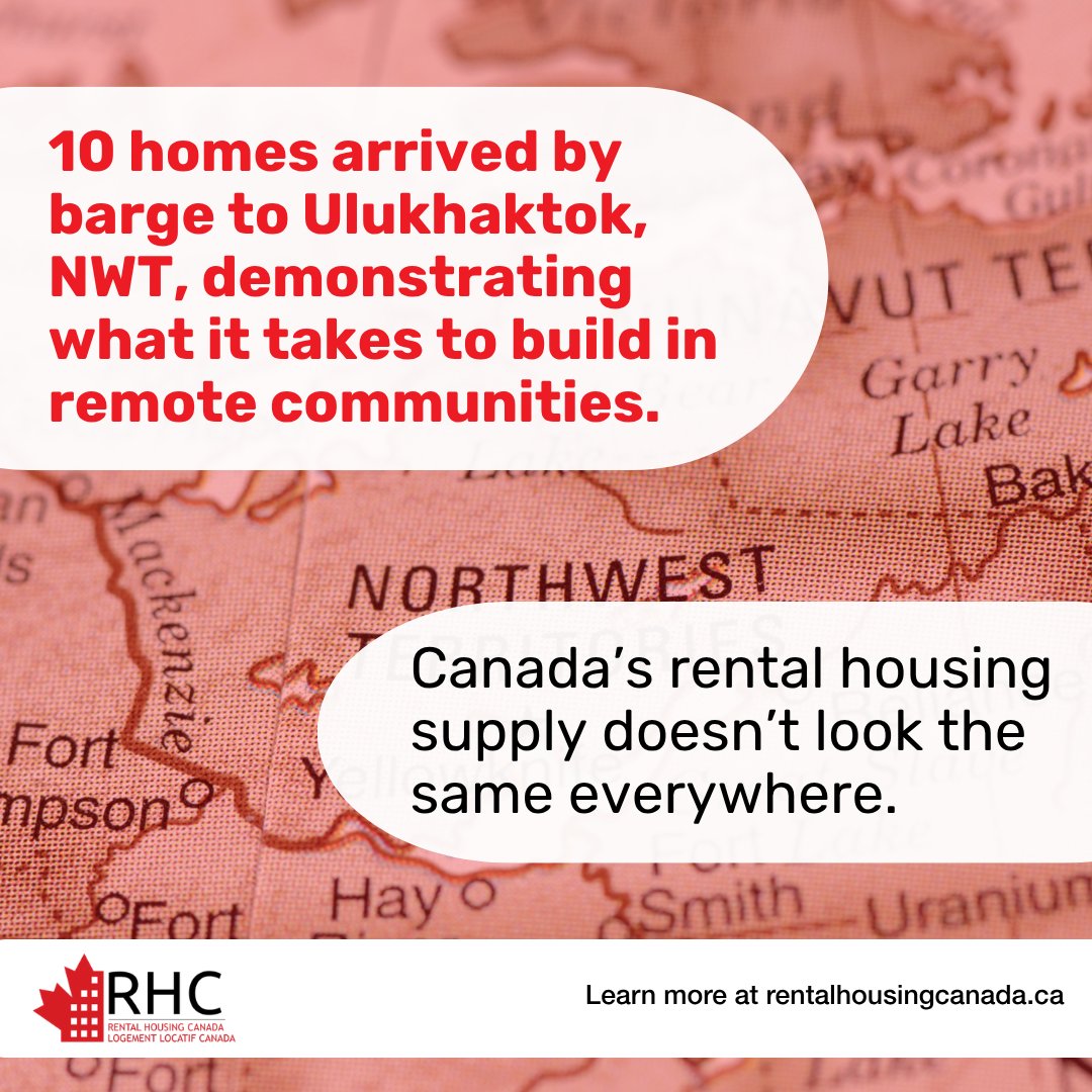 CFAA_FCAPI's tweet photo. They made it! These modular homes arrived in Ulukhaktok, NWT after travelling by barge to the community.

It’s a great look at how different housing delivery can be across Canada and how modular construction can help respond to the realities of remote and northern communities. https://t.co/XHtgBCQglg