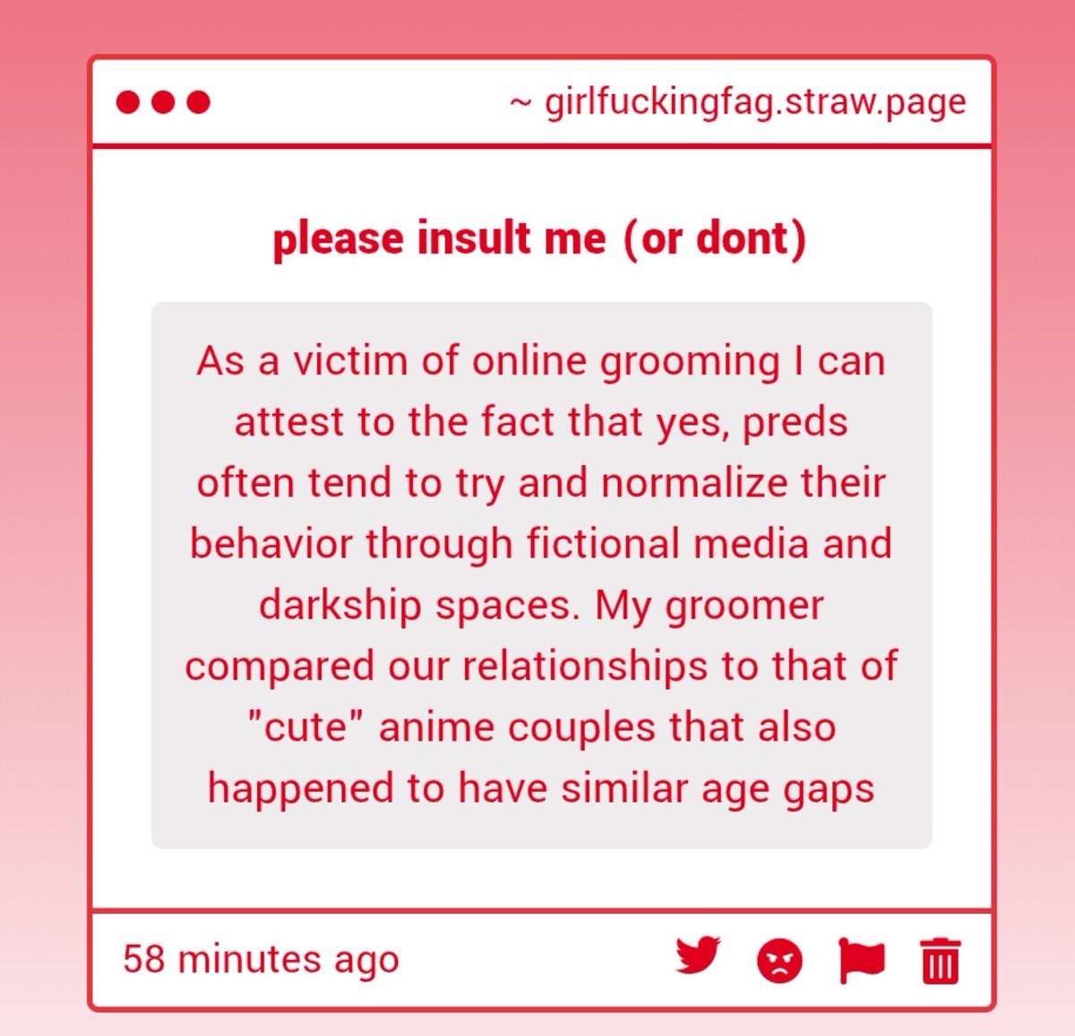 oomfiecest's tweet photo. thats the exact opposite of fiction affecting reality, this is reality affecting / reflecting on fiction . https://t.co/ErIvPGon9u