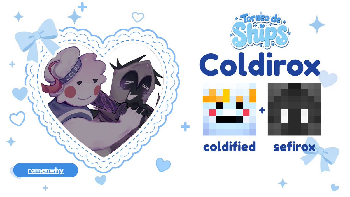 ccscubitos's tweet photo. 𝜗𝜚 ࣪˖ ִ𐙚  Torneo de Ships 2026 💙
Participante                            (7 / 32)
𑣲⋆｡˚ Coldirox - Coldified x Sefirox https://t.co/yGSTlgStfB