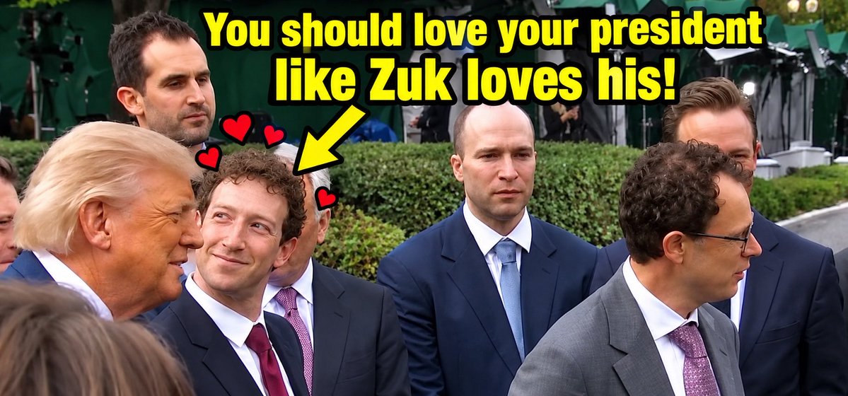 JupiterCaptainn's tweet photo. Actual footage from today
#Trump
#meta
#Zuk https://t.co/rKIvzDUMGe