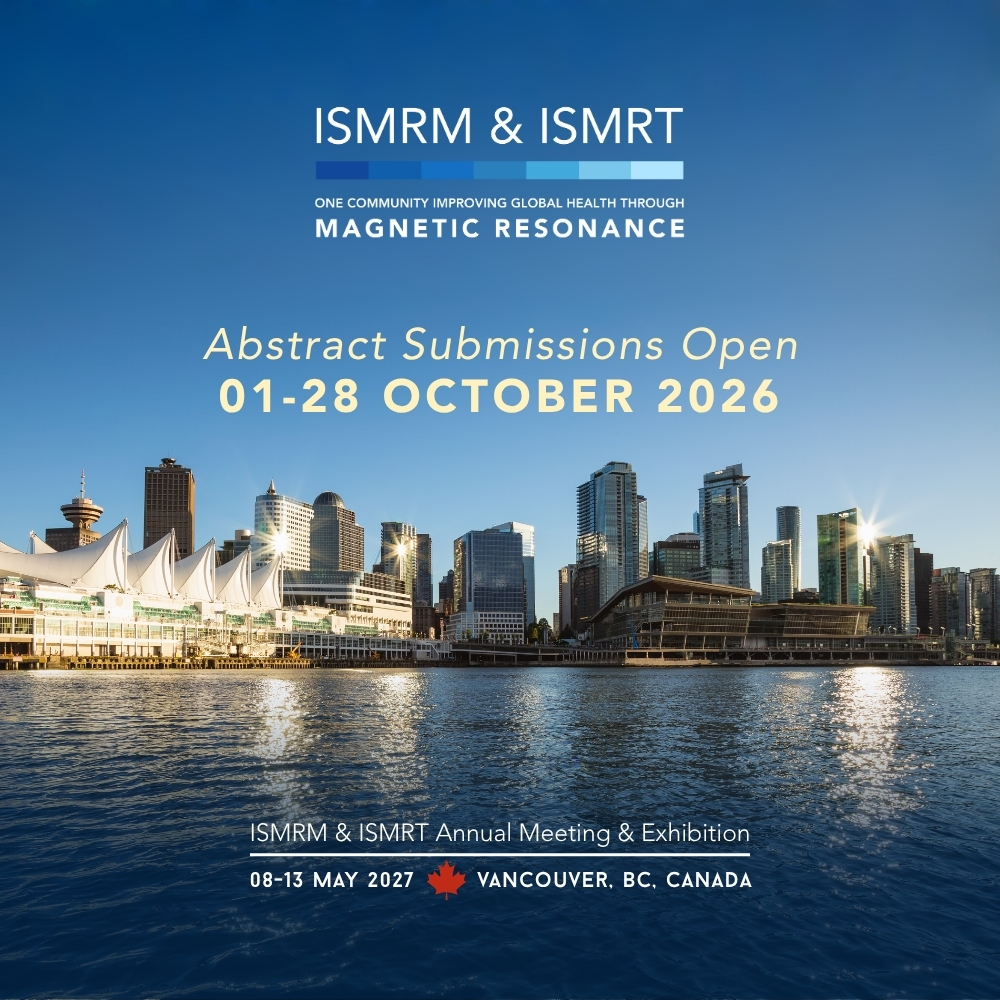 ISMRM's tweet photo. Just a few more days!  The abstract submission window for the ISMRM &amp; ISMRT Annual Meeting opens 01 October.

Get ready to share your research with the global MR community: https://t.co/3O6fQl6xXz

#ISMRM2027 #ISMRT2027 #MRI #MagneticResonance #MRIabstracts #MedicalImaging #MR https://t.co/MO1SkUa8wR