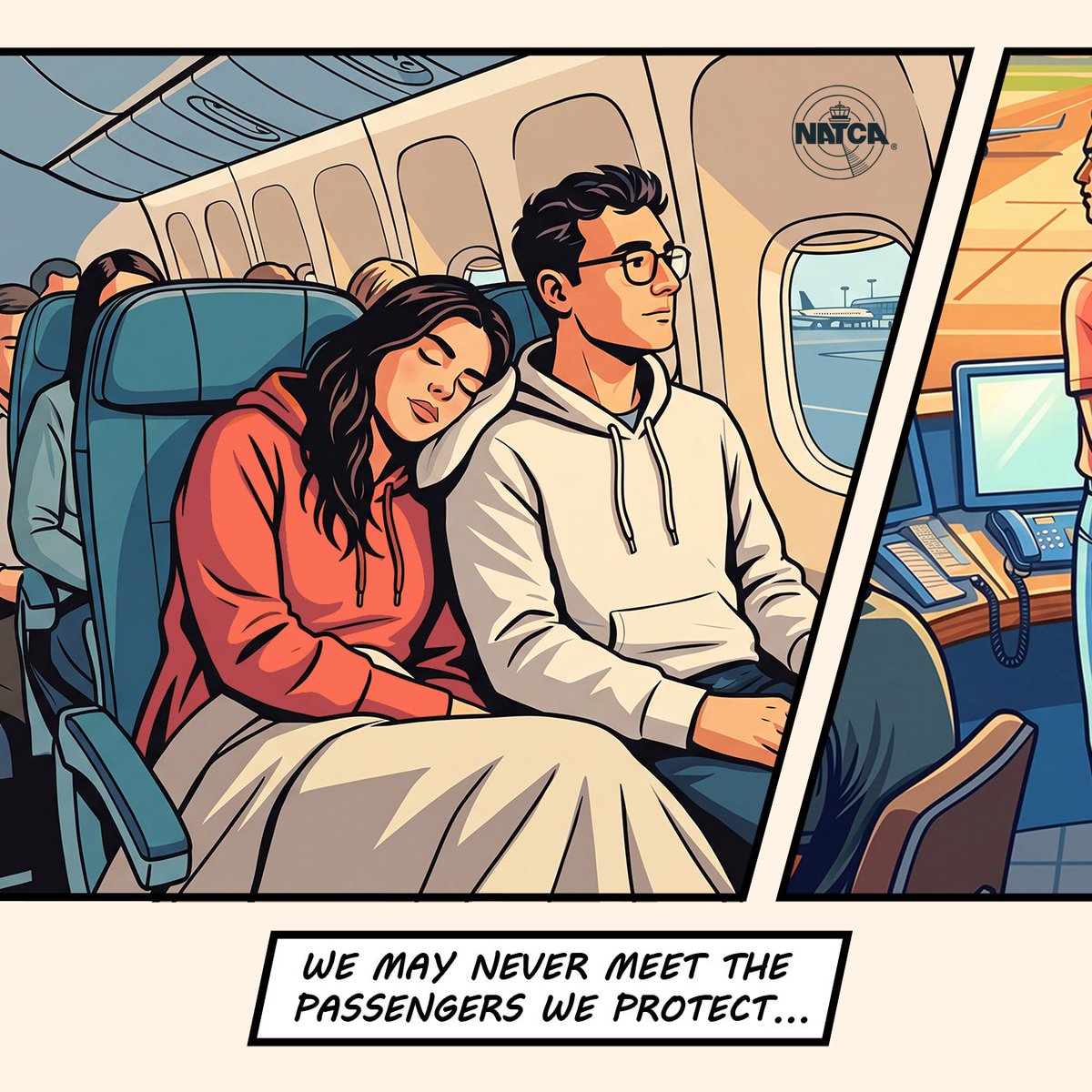 NATCA's tweet photo. We may never meet the passengers we protect, but we know our work matters to every traveler, crew, family, and community connected by aviation. 

We’ll continue working behind the scenes so that every person reaches their destination safely without a second thought. https://t.co/i2TWzYzusB