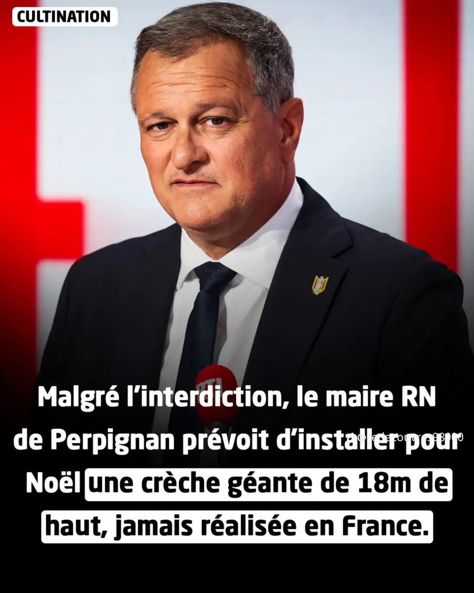 Resistance_SM's tweet photo. 🇫🇷👏Bravo Monsieur, @louis_aliot 
Devant ces santons de dix-huit mètres qui s’élèveront bientôt dans le ciel de Perpignan, on comprend que quelque chose de plus grand qu’une simple décoration de Noël est en train de se jouer. 

Ce n’est pas seulement Joseph, Marie et l’Enfant qui se dressent : c’est la mémoire d’un peuple qui refuse d’être reléguée aux oubliettes. Après qu’on a voulu chasser la crèche des murs de la mairie, la voilà qui revient, immense, sous le regard de tous, comme un cri silencieux et magnifique.

Nous sommes encore là, nos racines sont encore vivantes, et personne n’a le droit de les effacer. Dans le froid de décembre, des milliers de regards se lèveront vers cette Sainte Famille monumentale, et pour un instant, au-delà des polémiques, on sentira à nouveau battre le cœur ancien de la France.