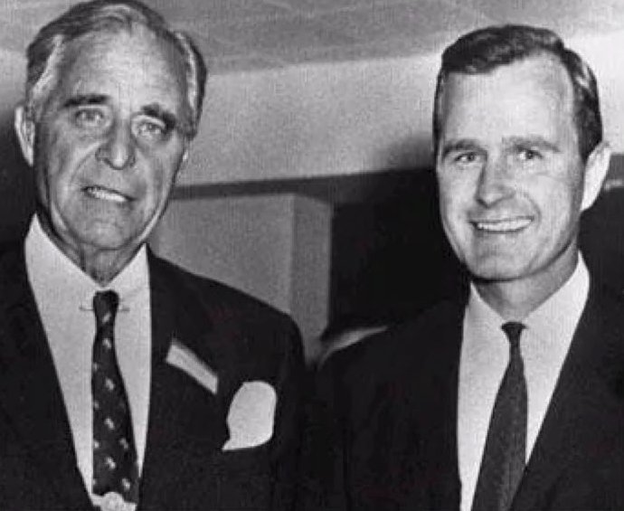 RogerJStoneJr's tweet photo. U.S. Senator Prescott Bush, father of President George H.W. Bush and grandfather President George W. Bush, financed the armament of HITLER's Third Reich — for which his Union Bank was seized by the Roosevelt Administration. https://t.co/qskhfurPPk