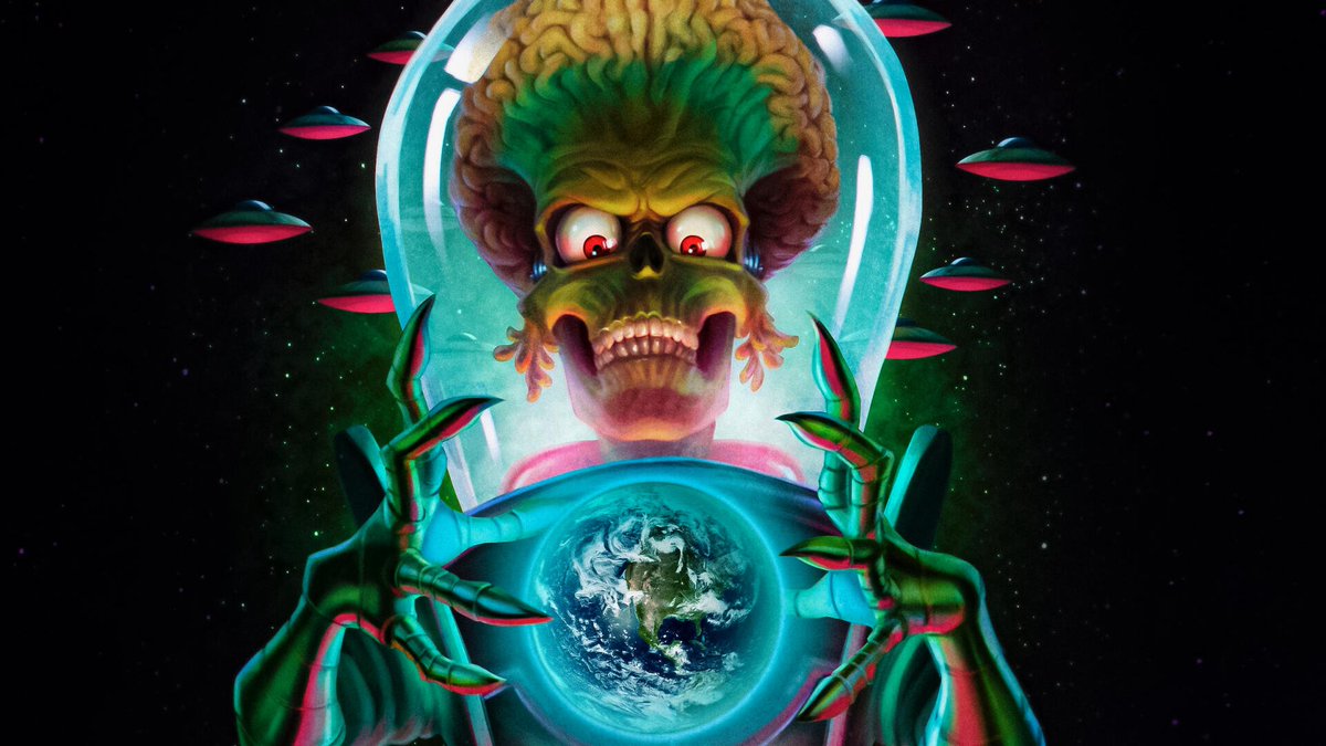itsmattgarner's tweet photo. Review: #MarsAttacks! (4K)

"Burton and cinematographer Peter Suschitzky created a very specific comic-book aesthetic for this movie, and the new HDR grade respects that look rather than trying to modernize it."

Read more: https://t.co/pqkDESK0hq https://t.co/6NKROuFnzJ