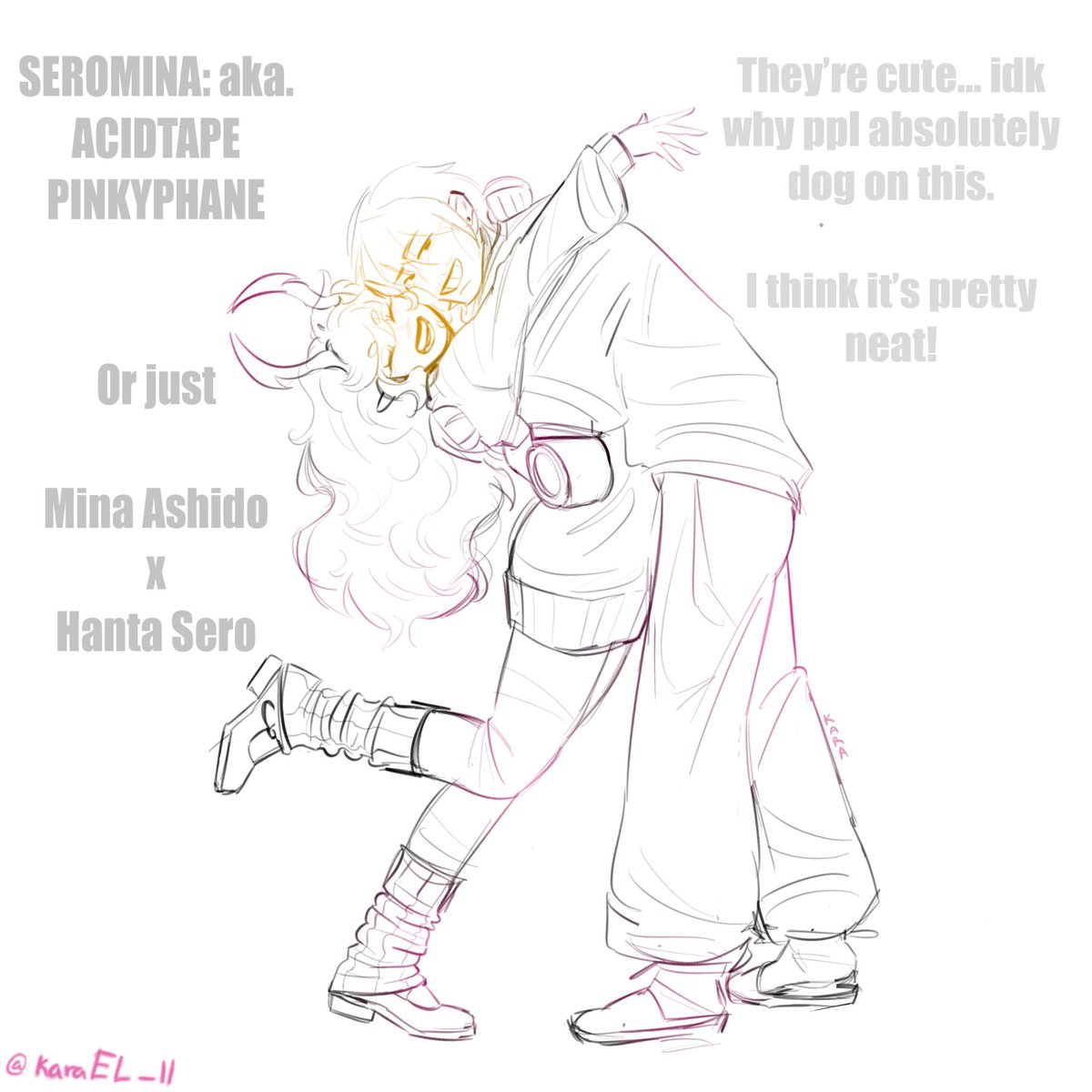 karaEL_ll's tweet photo. #mha ships that for some reason everybody &amp; their mama hates… ft. my art (1/6)

SeroMina: they are very golden retriever gf x blue tabby bf… they’re so silly lol

They will all be drawn in their post time skip designs cause I think their designs are rlly pretty 💔 https://t.co/7X4G5qFTLf