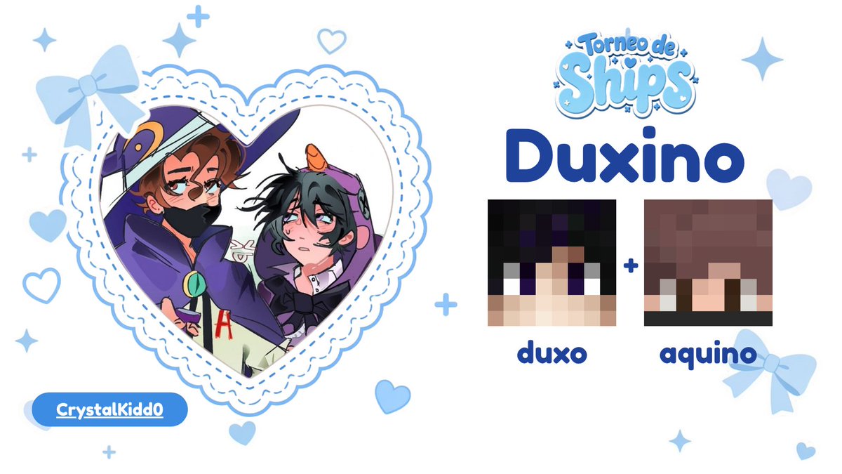 ccscubitos's tweet photo. 𝜗𝜚 ࣪˖ ִ𐙚  Torneo de Ships 2026 💙
Participante                            (16 / 32)
𑣲⋆｡˚ Duxino - Duxo x Aquino https://t.co/hJrcOMxu9l