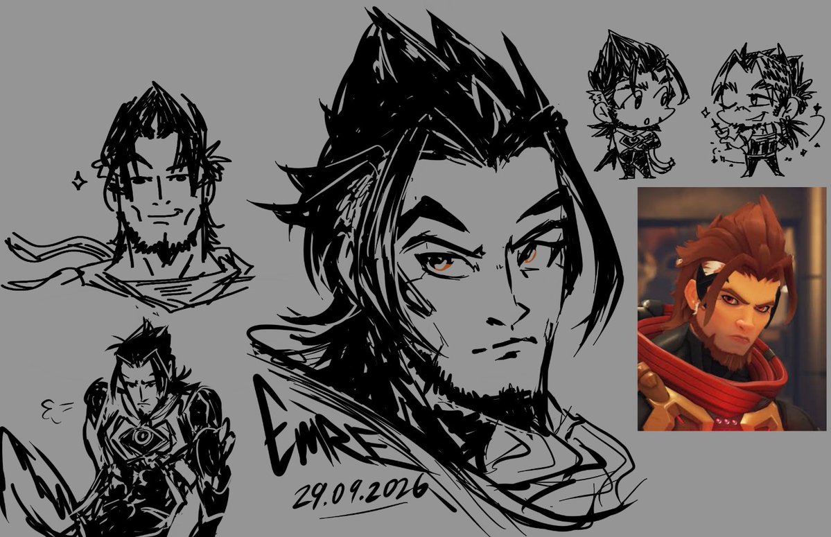 QuattroJasper's tweet photo. Tried to doodle Emre for the first time! I may have quit the game ages ago, but... I can cheer for his sanity from a side, right?��
#overwatch #Emre https://t.co/6pUQoS2NoF