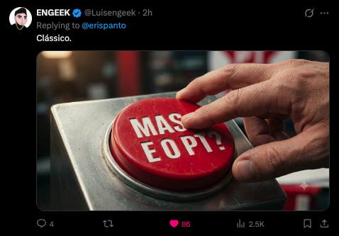 erispanto's tweet photo. @Luisengeek  caiu no meu bait KKKK https://t.co/POLWDDQodq