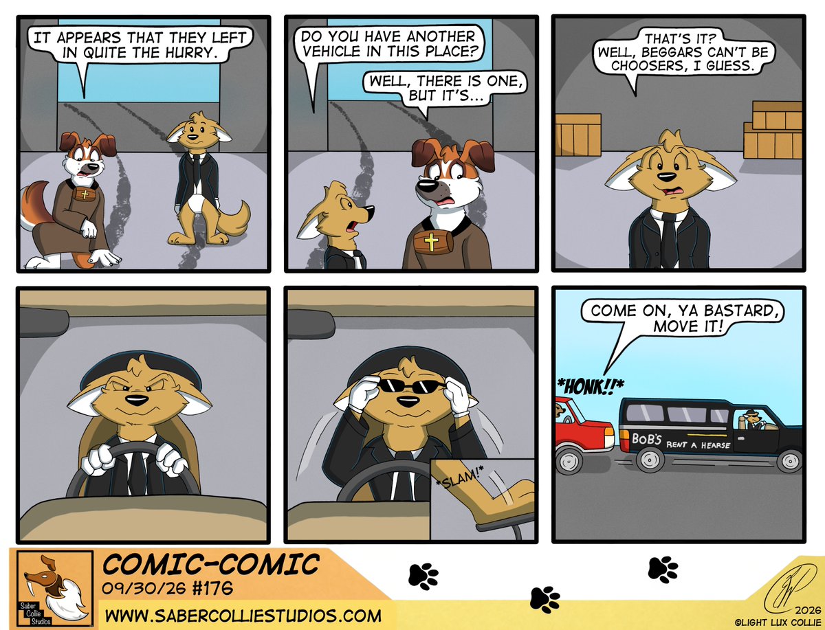 lightluxcollie's tweet photo. Comic-Comic 176 (9/30/26) 
...
#ComicComic #comic #comicstrip #webcomic #webtoon #cartoon #toon #cartoonart #art #funny #comedy #cute #lightluxcollie #sabercolliestudios https://t.co/UzeLoUjzZa