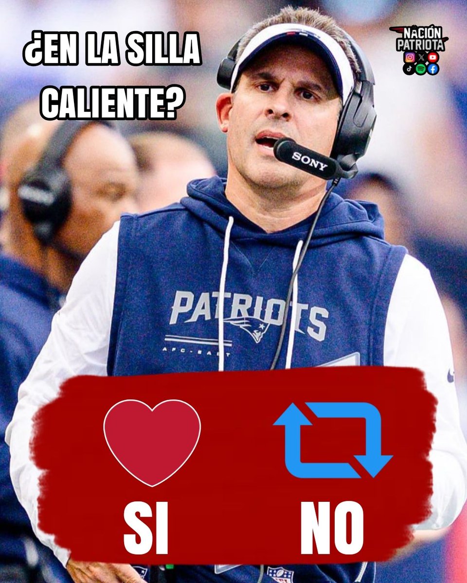 nacionpatriots's tweet photo. ¿Josh McDaniels debe estar YA en la silla caliente? ¿Para ti debería irse de New England? https://t.co/3XLzRloHla
