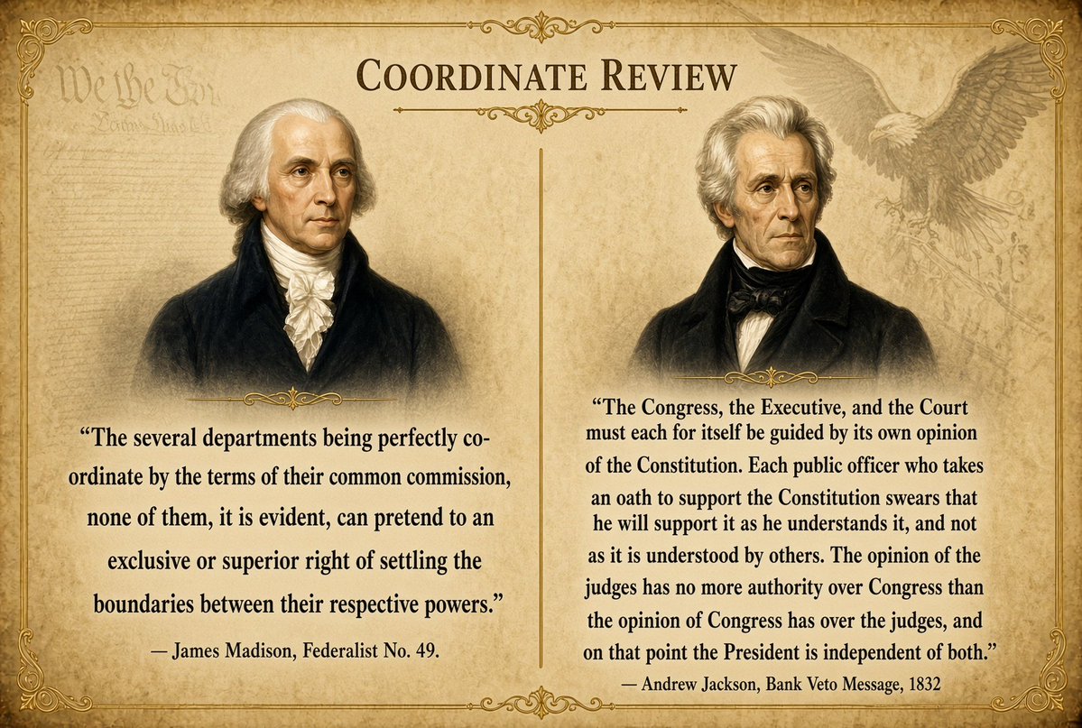 PatriotPine76's tweet photo. @EricLDaugh #OldHickory simply re-articulated #JamesMadison from Federalist 49.
#SeparationOfPowers https://t.co/UP9o37QAek