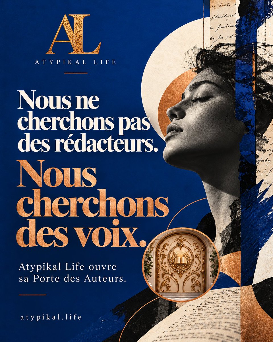 Atypikal_Life's tweet photo. Il existe des textes parfaitement écrits que l’on oublie aussitôt.
Et  d’autres qui laissent une trace parce qu’une voix s’y tient debout. Atypikal Life ouvre sa Porte des Auteurs. → https://t.co/Oi7Pia9khl https://t.co/DOpxD3LXLn