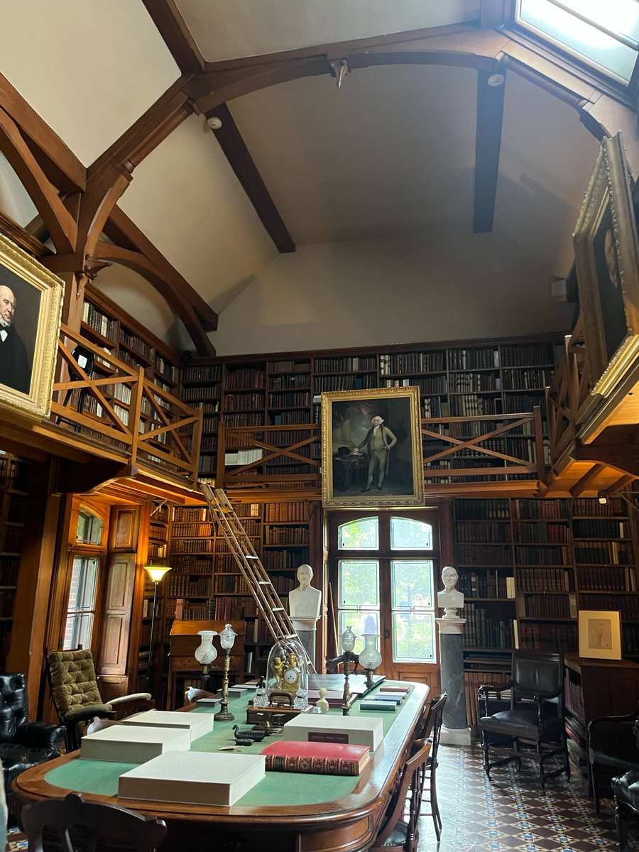 BBHerodotus's tweet photo. The stone library, built by the son of John Quincy Adams to house his father’s collection of over 6,000 books, is absolutely beautiful. https://t.co/GSg03hOQKh