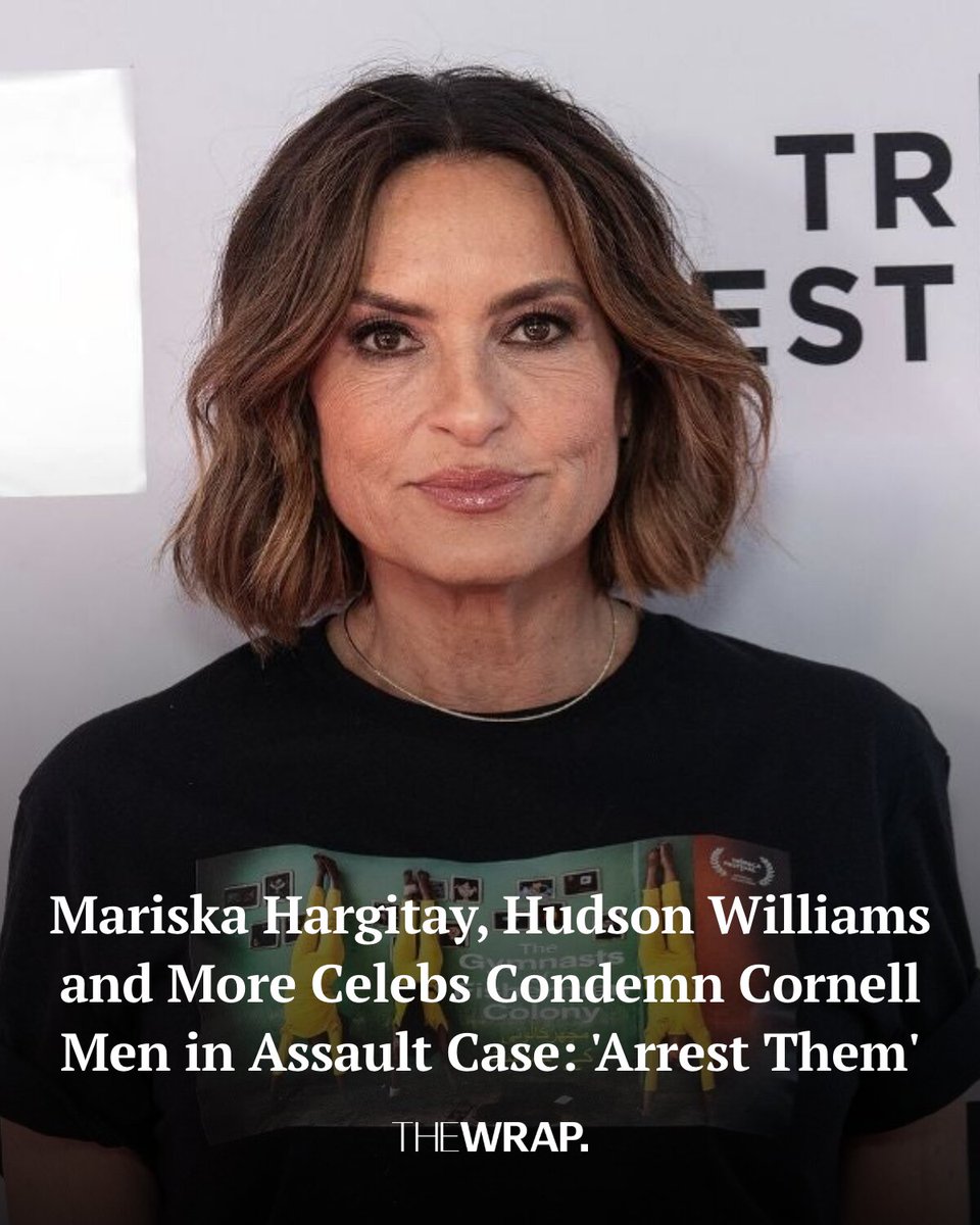 TheWrap's tweet photo. Mariska Hargitay, Hudson Williams, Josh Gad and more celebrities are speaking out against the Cornell sexual assault case.

“Yes, I think we should ruin the futures of adult men who drug and gang rape a woman. Thanks for asking. 57 men were in that fraternity group chat. 57. Not one of them stopped it," said the "Law & Order: SVU" star.

Read more: https://t.co/oKr9iPzZmo