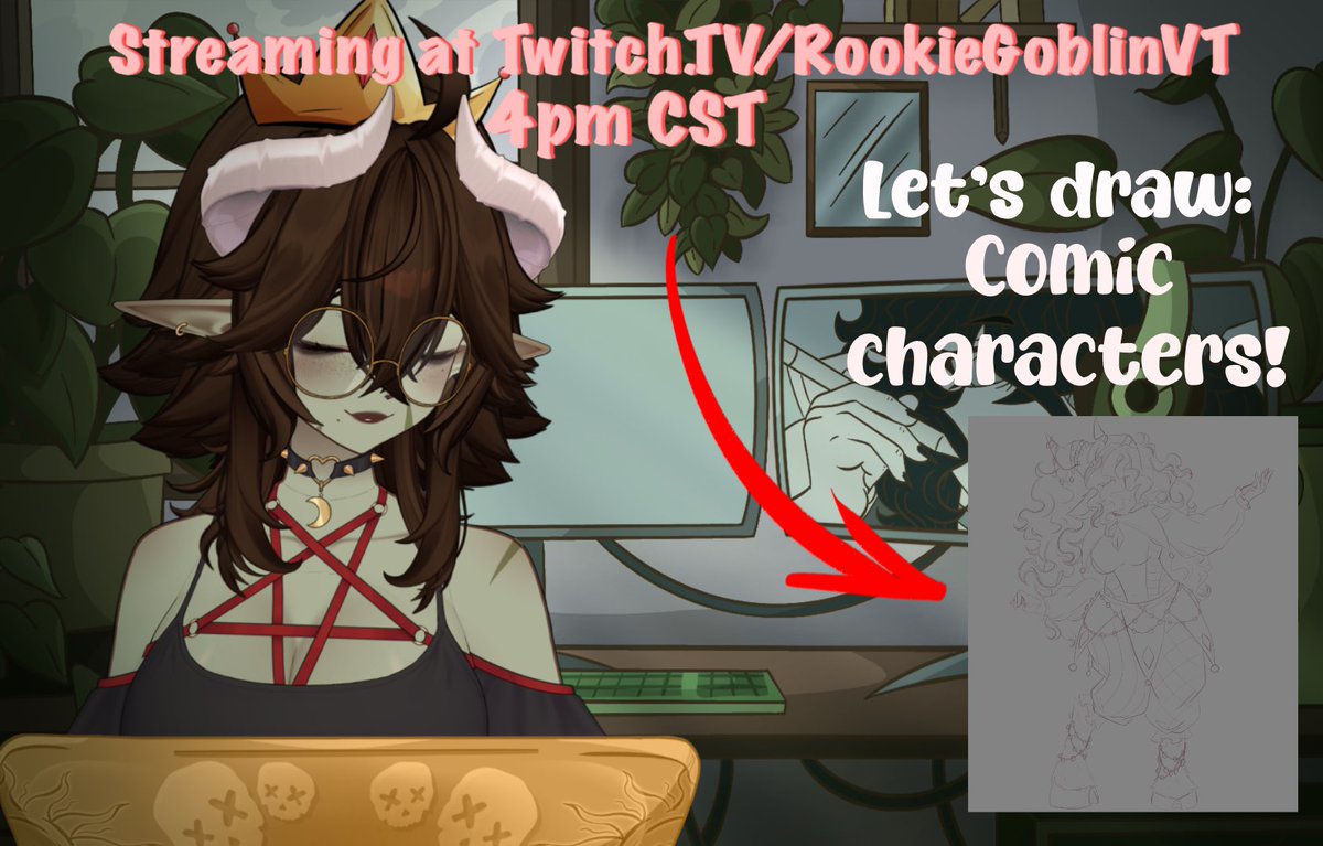 RookieGoblinVT's tweet photo. We drawing comic characters today! Come check it out!
#rookielive 

https://t.co/Ty6sYvYP34 https://t.co/JsKWsbvKNt