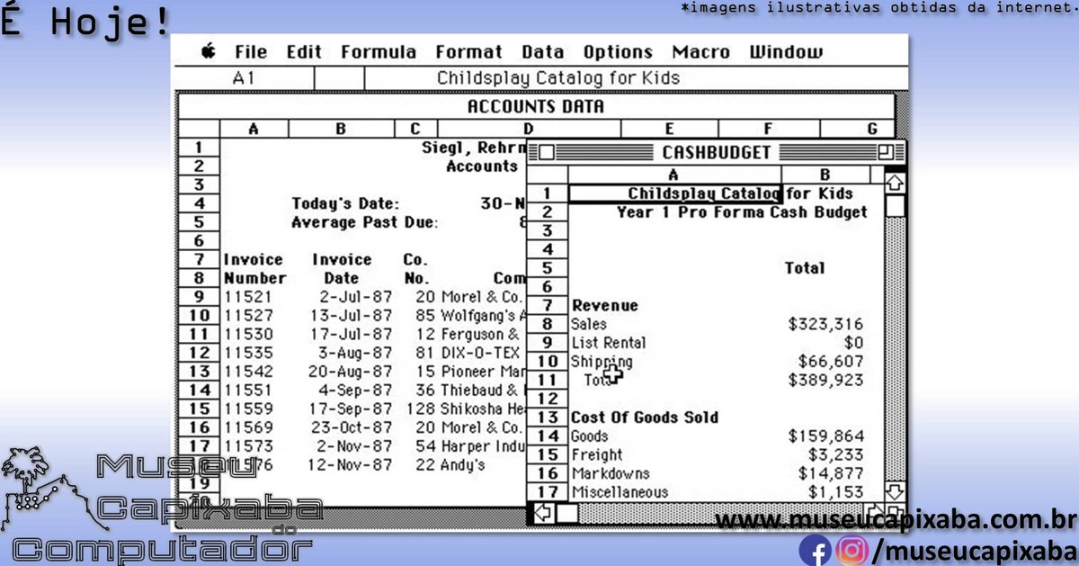 museucapixaba's tweet photo. É hoje! A planilha eletrônica Microsoft Excel de 1985.
+em https://t.co/cMPyZ3dGoS
#MuseuCapixaba #mcc #éhoje #museu #Retro #OTD #OnThisDay #Microsoft #Excel #Multiplan #ElectronicPaper #CharlesSimonyi #DougKlunder #AppleII #Macintosh #CPM #Lotus123 #IBMPC #AppleWorks #Visicalc https://t.co/VAwRPKztBP