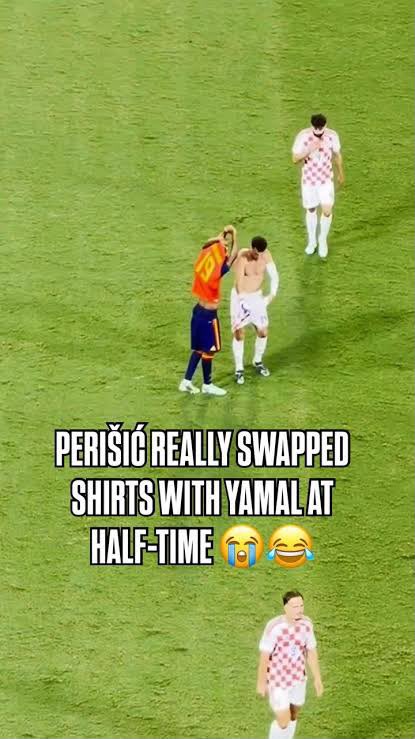 RealMadridxtrac's tweet photo. 🚨 Ivan Perišić after Croatia’s defeat and Lamine Yamal giving him his jersey at half-time:

“We lost today, but at least I fulfilled my first son’s dream of wearing Lamine Yamal’s shirt. That’s why I went to collect his jersey immediately after the first half. Remaining Arda Güler the Turkish footballer, my second child is obsessed with you him and I hope one day it will happen.

Spain were better today, and Lamine Yamal is a great player. He deserves the Ballon d’Or he terrorized our defenders all game. 

But I believe it’s not over yet. We’ll be back in the league. Croatia doesn’t back down so easily. ”