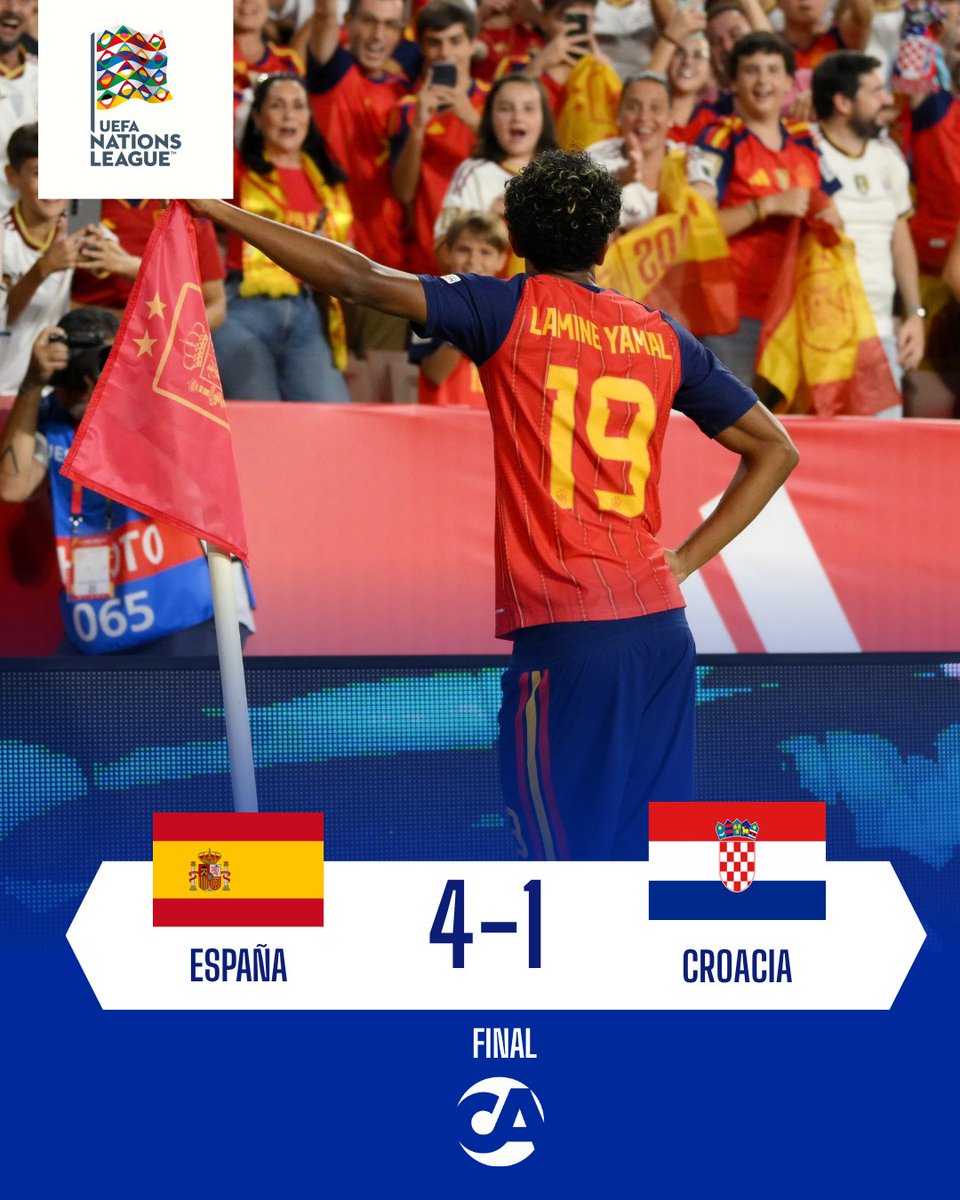 🇪🇸🔥 ¡FIESTA TOTAL DE ESPAÑA EN EL PIZJUÁN! La Roja venció 4-1 a Croacia en una noche especial y se colocó como líder de su grupo. España salió con todo: e…
