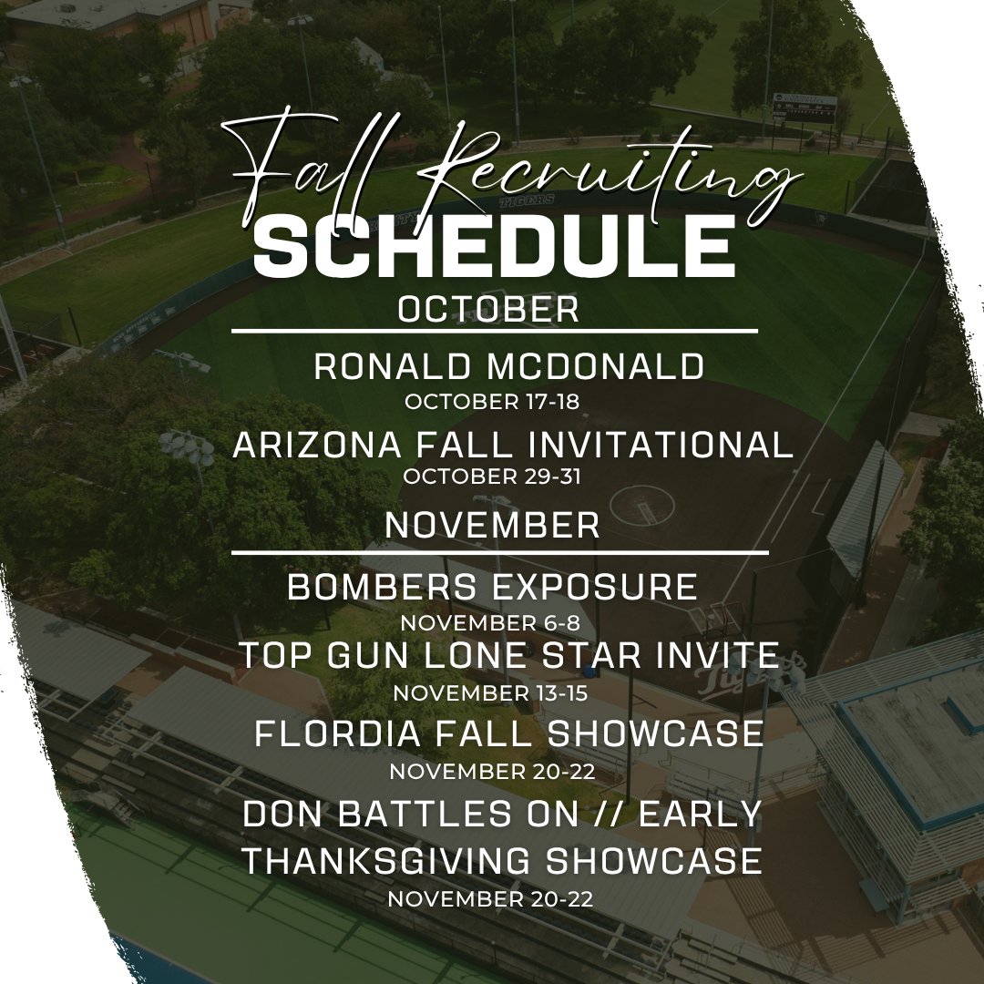 BWittenauer26's tweet photo. '28s! Here are the tournaments I'll personally be attending. 
🥎Ronald McDonald - Houston, TX
🥎Bombers Exposure - College Station, TX
🥎Top Gun Lone Star Invite - Grapevine, TX
🥎Florida Fall Showcase - Clearwater, FL 

Full Trinity Softball Staff Schedule Below ⬇️ https://t.co/eGfYa3MoQp