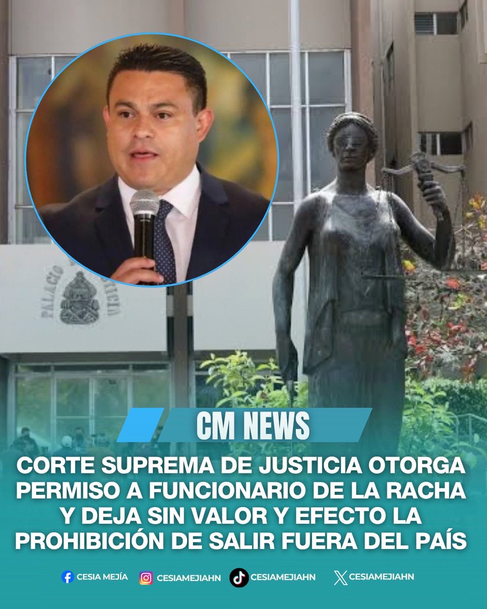 CesiaMejiaHN's tweet photo. ➪⚖️✈️👨‍⚖️ La Corte Suprema de Justicia deja sin valor y efecto la prohibición de salir fuera del territorio hondureño y declara con lugar un permiso especial y temporal para el funcionario Nelson Márquez, quien actualmente es viceministro de COPECO. Según la justicia hondureña, Márquez tiene que cumplir con un viaje de trabajo por eso le han otorgado este permiso. Nelson Márquez enfrenta un proceso junto a otras personas por su presunta participación en un esquema que, según el Ministerio Público, habría provocado el desembolso irregular de 3,084 millones de lempiras al Estado mediante demandas relacionadas con contratos posteriores al huracán Mitch. 

 #honduras #lifestyle #noticias #cmnews