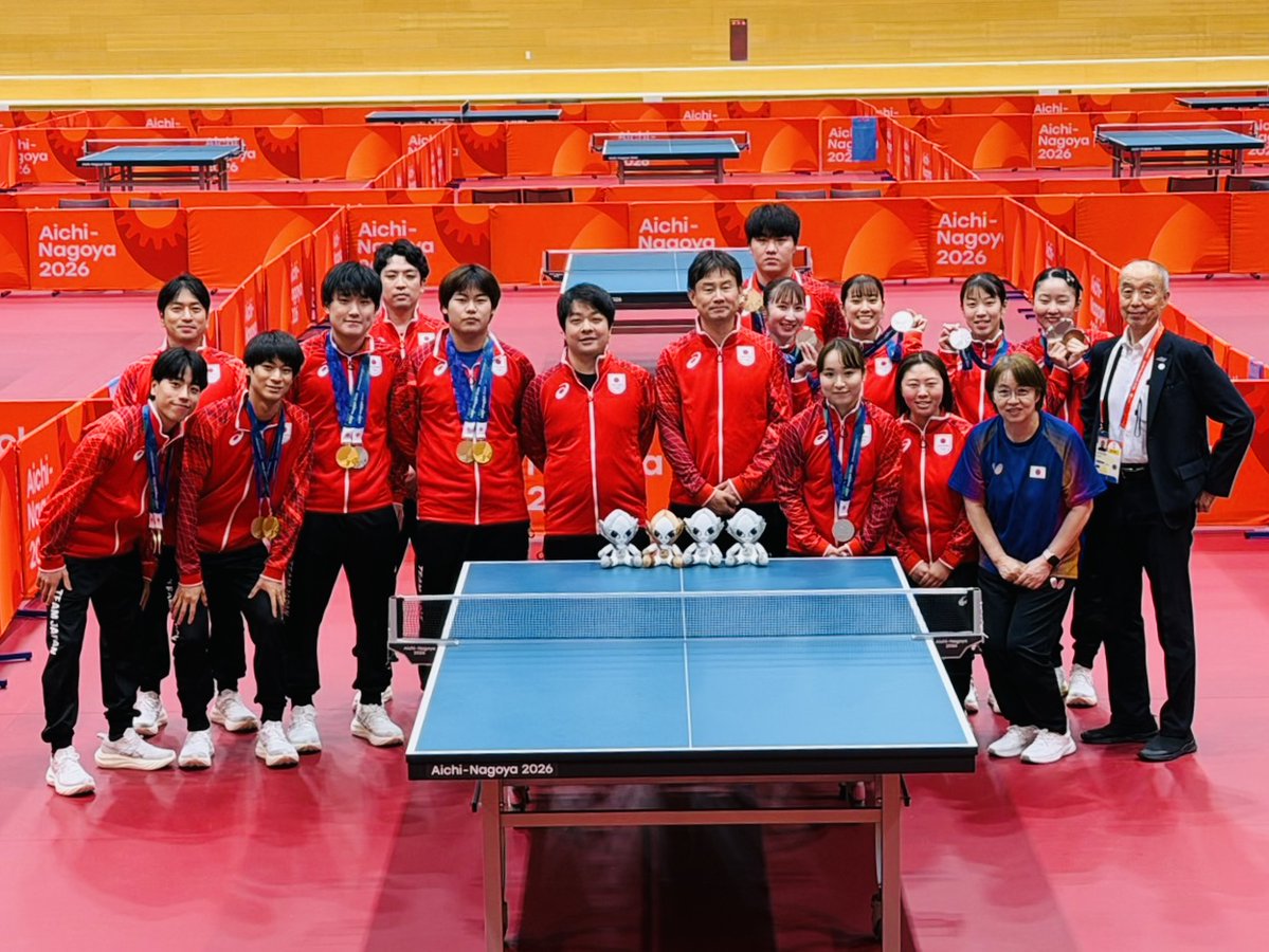 jtta_official's tweet photo. 連日たくさんの応援
本当にありがとうございました☺️✨

🏓愛知・名古屋アジア大会🇯🇵

男子団体
🥇優勝

女子団体
🥈準優勝

男子子ダブルス
🥈準優勝
張本智和/篠塚大登

🥉3位
松島輝空/戸上隼輔

女子ダブルス
🥈準優勝
張本美和/早田ひな

女子シングルス
🥉3位
張本美和
早田ひな

大会情報🔻
🔗https://t.co/Q867kgdMSR

#TEAMJAPAN
#ともに一歩踏み出す勇気を

@TeamJapan