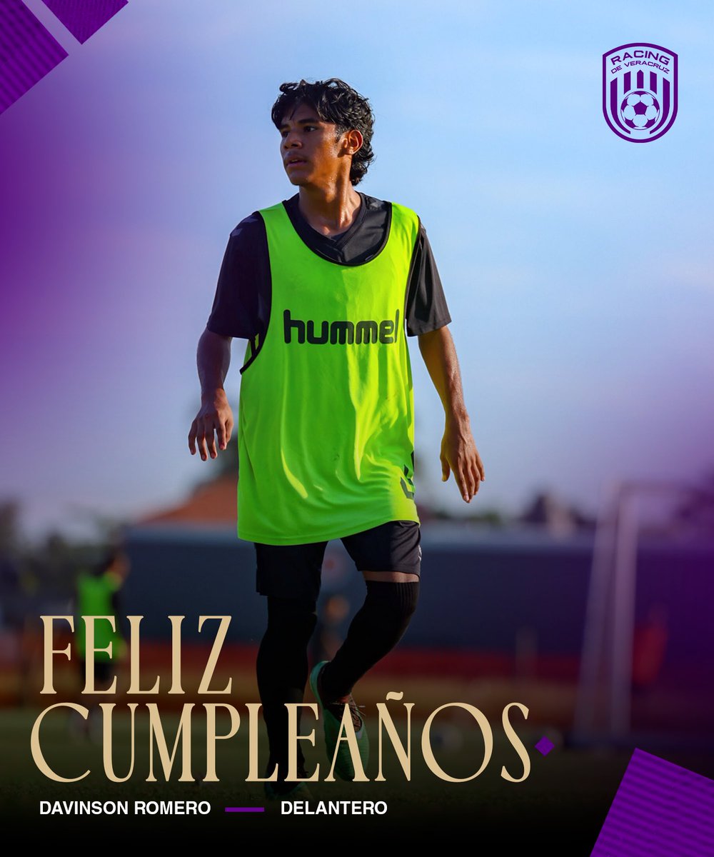 RacingTDP_Sub16's tweet photo. ¡Muchas felicidades a nuestro delantero, Davinson Romero por su cumpleaños, que la pases increíble y podamos seguir festejando juntos! 😈🥳

#NuestroCorazónNuestroEscudo💜 https://t.co/amRErQbhIM