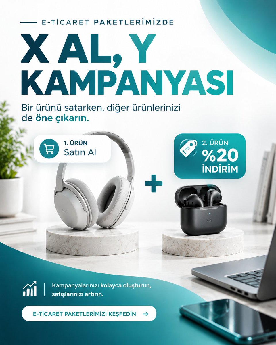 crenwnet's tweet photo. Bir ürünü satarken, diğer ürünlerinizi de öne çıkarın!

E-Ticaret Paketlerimizdeki X Al, Y Kampanyası ile müşterilerinize belirlediğiniz ürünlerde özel indirimler sunarak farklı ürünlerinizi de alışverişe dahil edin. 🚀

#Crenw #ETicaret https://t.co/82VIU9dK2r