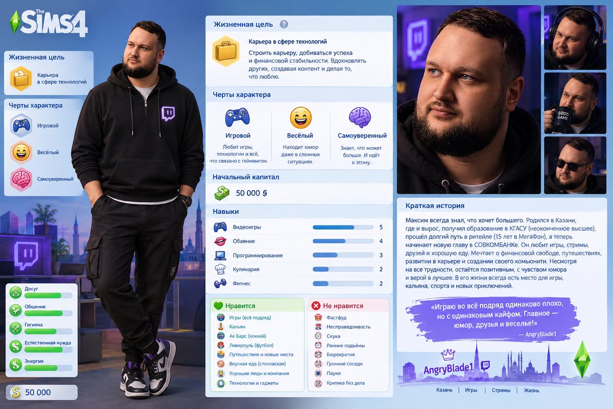 AngryBlade's tweet photo. Если бы я был персонажем в Симс, то выглядело бы это примерно вот так 😅 https://t.co/aEede9mheM