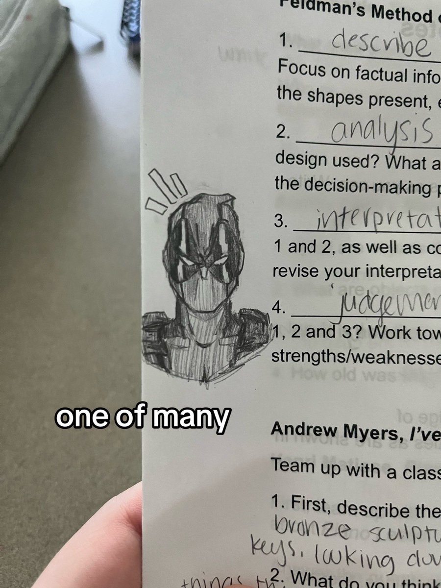 lapislumine's tweet photo. some deadpool sketches from school/work

current obsession, though i feel the tides turning to Loki and Spider-Man 👀👀👀
more on TikTok at lapislumine 

#deadpool #sketches #MCU https://t.co/yxPOr37hde