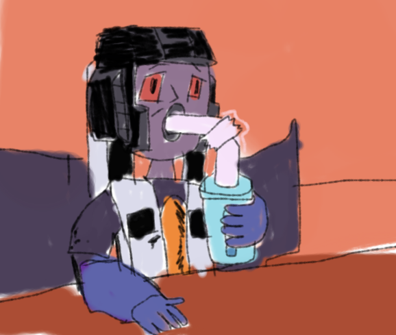 ComicallyWet's tweet photo. That fuckass image of Skywarp drinking https://t.co/BjLoKSJZlF