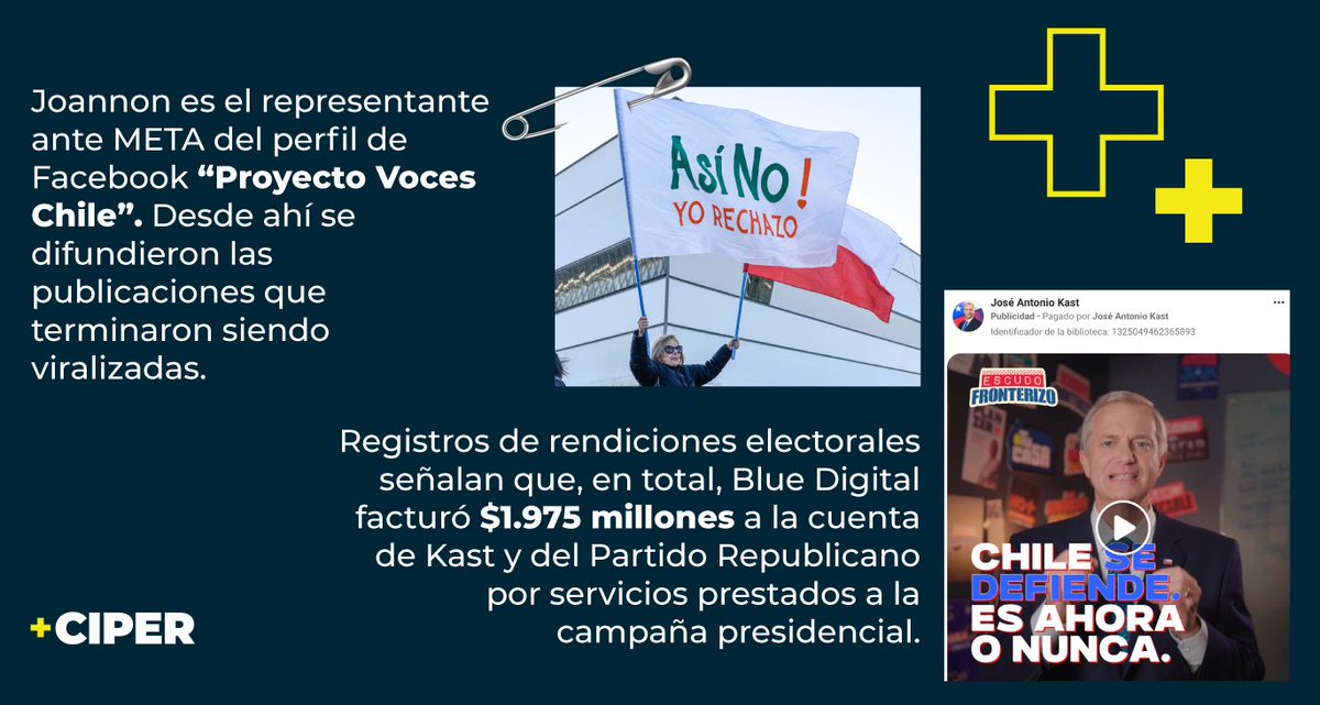 ciper's tweet photo. Andrés Joannon, uno de los estrategas de la campaña en RR. SS. del presidente Kast, fue multado por el Servel por difundir “propaganda electoral fuera de plazo” en el proceso constitucional de 2022. CIPER revisó los mensajes sancionados y detectó que existe propaganda engañosa en su contenido. Acá los detalles: