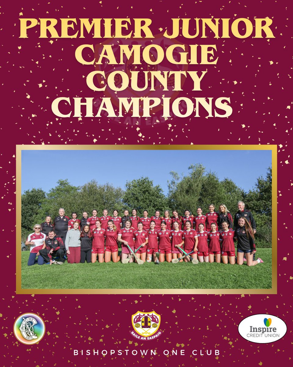 GaaBishopstown's tweet photo. The club would like to extend a huge congratulations to our Camogie players and management on winning the Premier Junior County Championship! A fantastic achievement and a testament to the commitment, determination and hard work of all involved! https://t.co/SQnv6axNAf