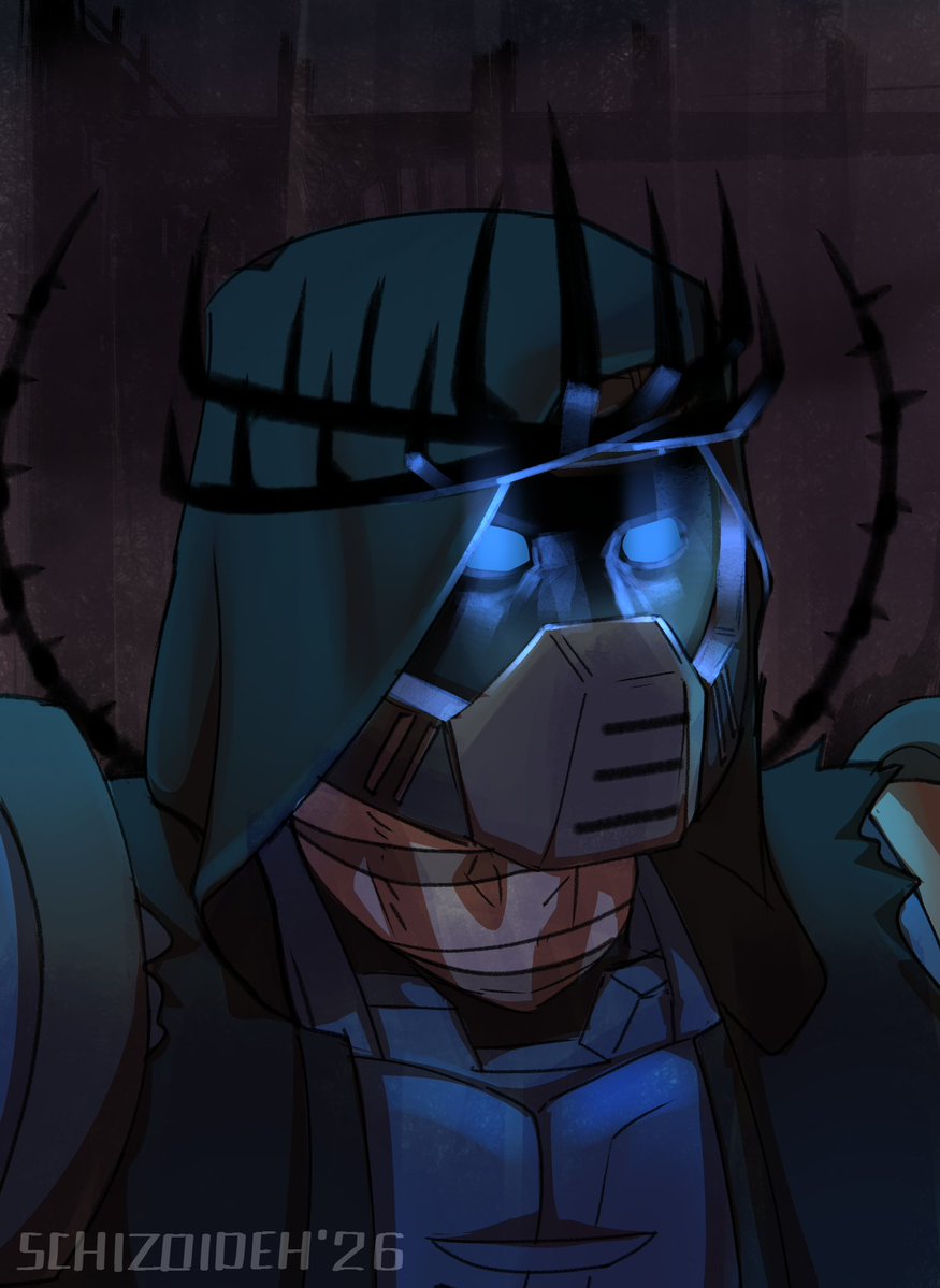 Schizoideh's tweet photo. Wtf.
No fucking way I've never posted this.
Came up with an OC based on a blue ranger skin in Quake 3. Kain, Blessed and altered by Volkerh to posses the void powers as is. (bonus sketch of how the void marks look. Yes, you can put your hands through these but please don't) https://t.co/5UkVdeUptT