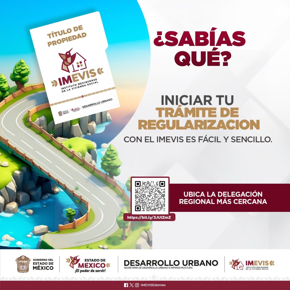 delfinagomeza's tweet photo. Tener certeza sobre tu patrimonio brinda tranquilidad a ti y a tu familia. A través del @IMEVISedomex puedes iniciar tu trámite de regularización de manera fácil y sencilla. 
Acércate a una de las 12 delegaciones regionales, ubica la más cercana a tu domicilio en: https://t.co/DaXW8UnozD
#ElPoderDeServir