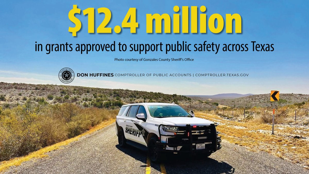 I’m proud to help channel vital resources into rural jurisdictions across Texas, enabling local agencies to maintain and strengthen critical emergency and law enforcement services.