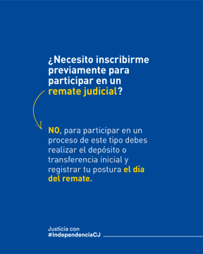 chimborazoCJ's tweet photo. #RematesJudiciales

Cuando varias personas presentan una misma oferta dentro de un remate judicial, tiene prioridad la postura que quedó registrada en primer lugar. Presenta tu postura dentro del tiempo establecido.  
 
#JusticiaConIndependenciaCJ ⚖ https://t.co/4xxGmFjJ9r