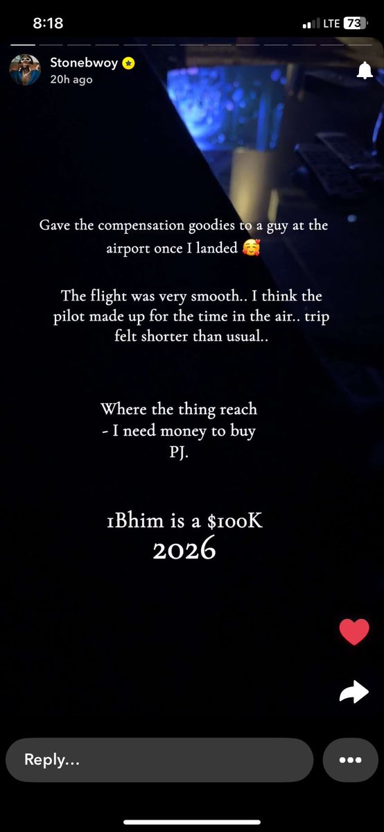 bold_ways's tweet photo. Stonebwoy to buy PJ soon 🥰✈️
And it shall surely come to pass. 🙏❤️
#Torcheriii #Wakeup https://t.co/NqAkCpxlf9